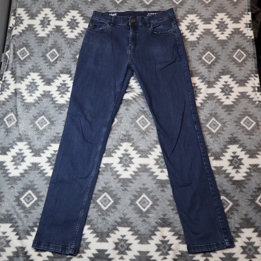 Mugsy Studio Blues Mens Dark Wash Straight Leg Jeans 34x34 FLX3NSB-34X34